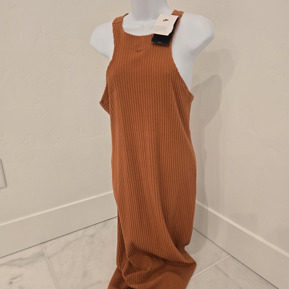 Nike Ribbed Brown Midi Dress